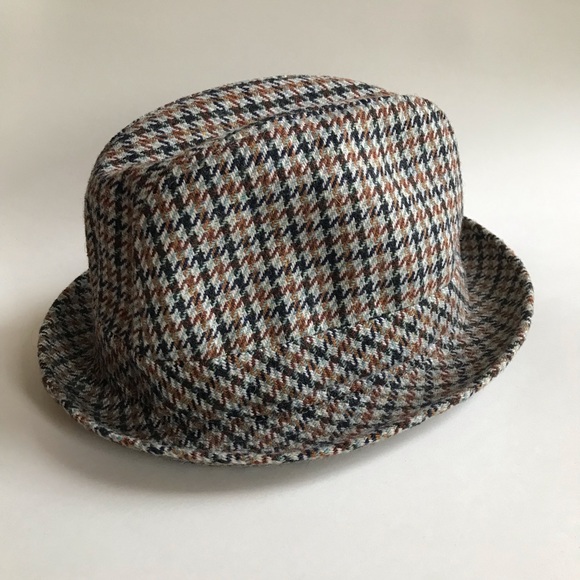Handtailored BLARNEY Inter Hat Wool Made in Ireland Houndstooth 7 1/4 - Picture 8 of 16